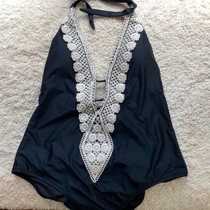 Kona Del Sol Black One Piece with Cream Accents